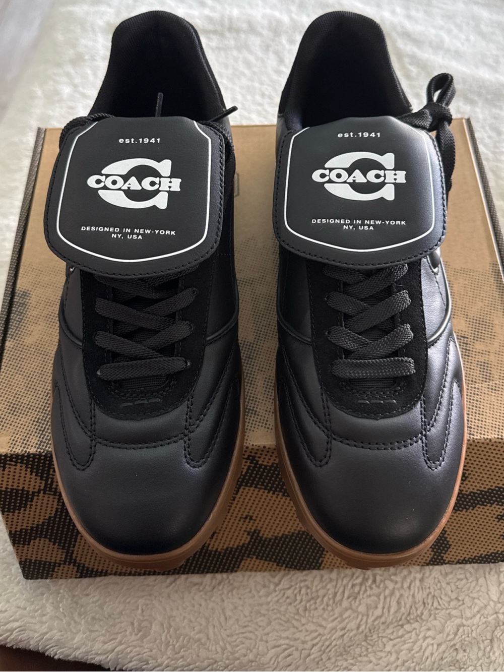Coach Match Logo-Patch Sneakers – black – Men’s Size 9 D